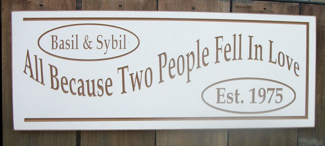 24 X 8 cream outdoor sign.