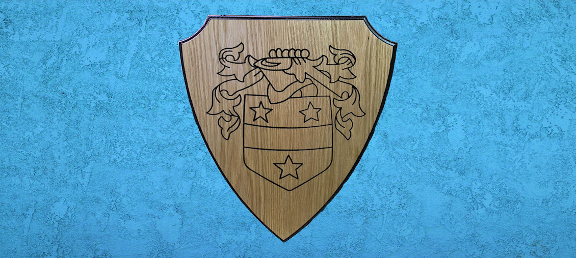 16 X 18 Oak shield with black cuts