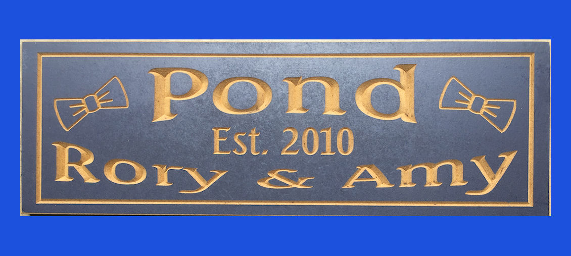 24 X 8 Exterior grade MDF (Extira) sign with blue surface